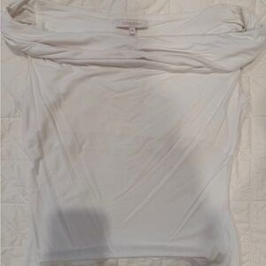 Olivaceous white off the shoulder Blouse